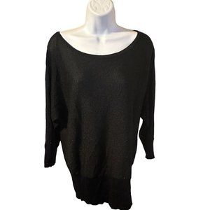 XXI black glitter 3/4 sleeve blouse size L